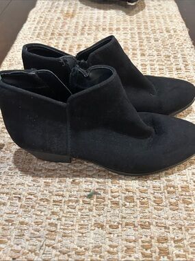 Style & Co. Black Suede Ankle Booties with Side Zip
